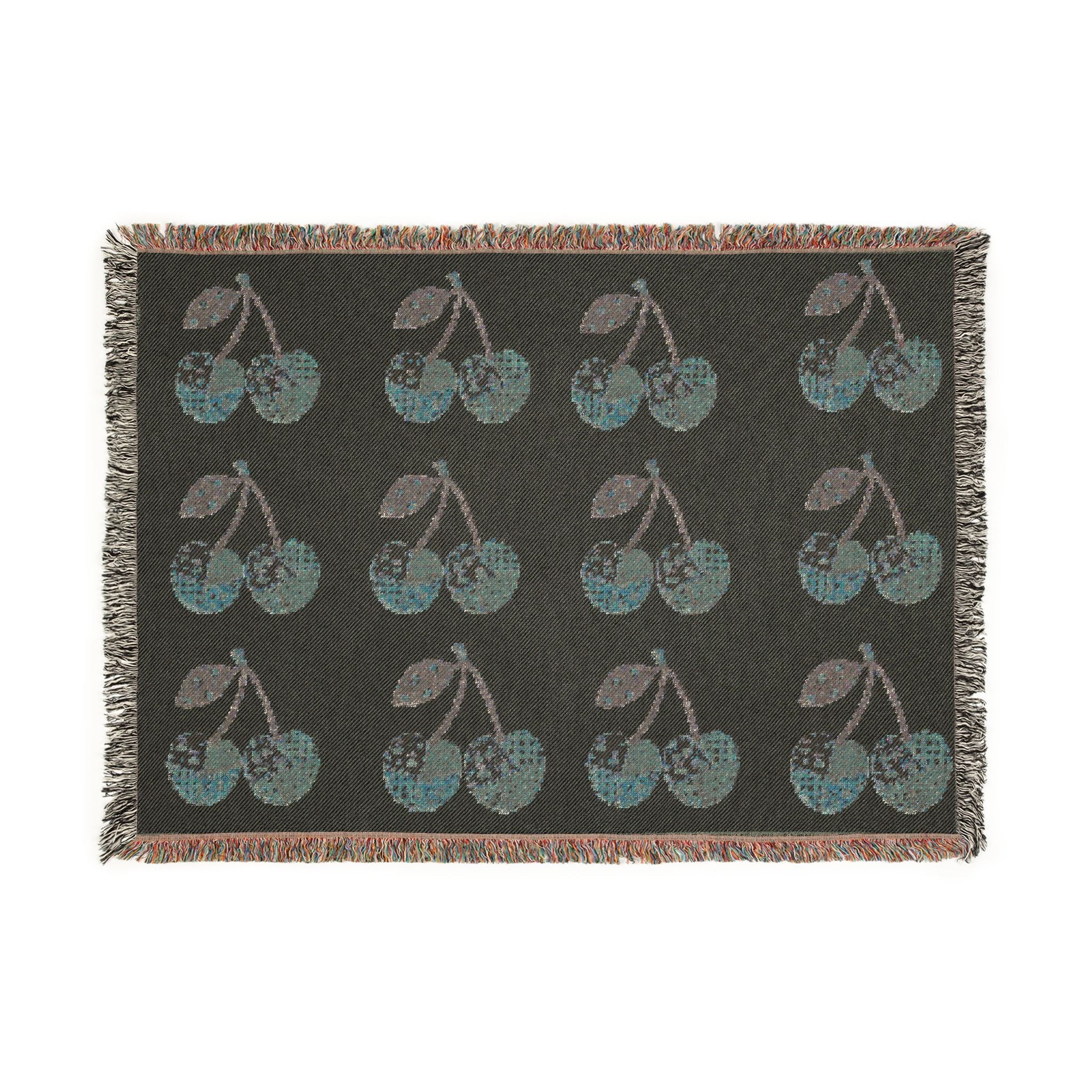 Cerezos de Ensueño – Cherry Patchwork Woven Blanket, Cottagecore Throw & Retro Home DecorWov