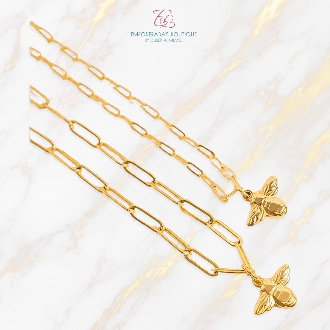 Mamá & Hija Bee Charm Necklace